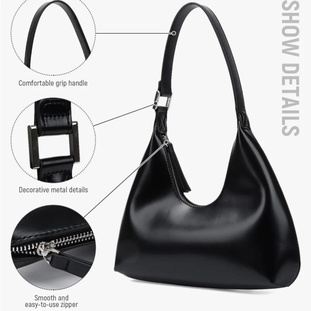 Women’s Black Shoulder Strap HOBO Bag